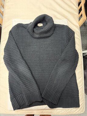 UpWest Charcoal Turtleneck Sweater Ribbed Cotton Sz M